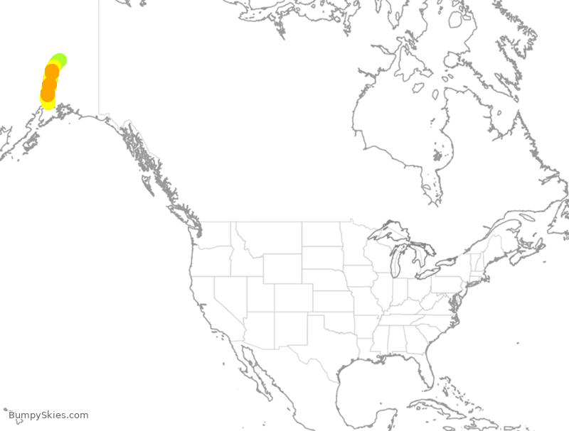 Turbulence forecast map for ASA204, FAI to ANC