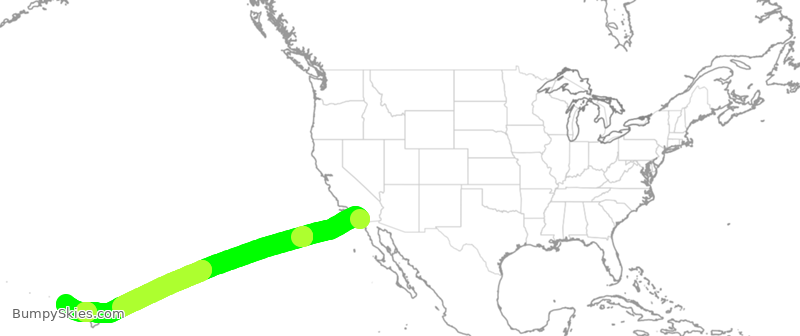 Turbulence forecast map for ASA220, SAN to LIH