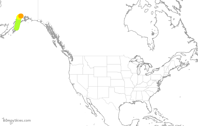 Turbulence forecast map for ASA224, ADQ to ANC