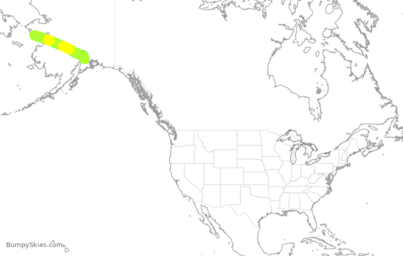 Turbulence forecast map for ASA231, OME to ANC