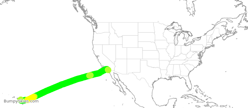 Turbulence forecast map for ASA232, SAN to HOG
