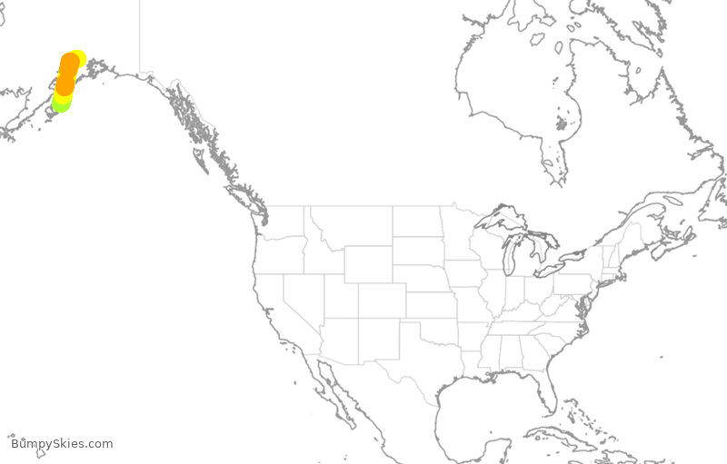 Turbulence forecast map for ASA232, ADQ to ANC