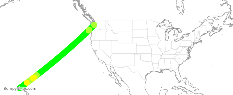 Turbulence forecast map for ASA237, SEA to HLI