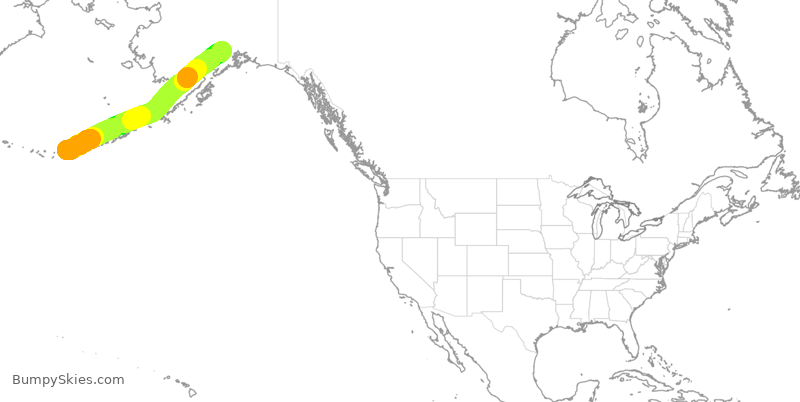 Turbulence forecast map for ASA257, ADK to ANC