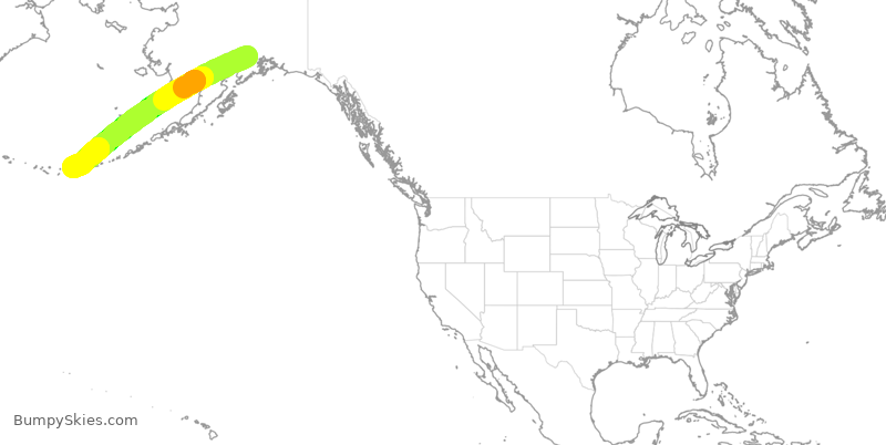 Turbulence forecast map for ASA257, ANC to ADK