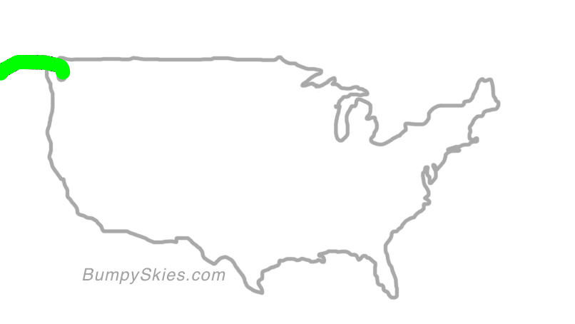 Map of continental US with illustrated flight path and turbulence forecast (described in text below)