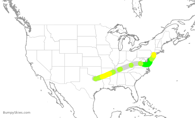 Turbulence forecast map for ASA2626, AFW to JFK