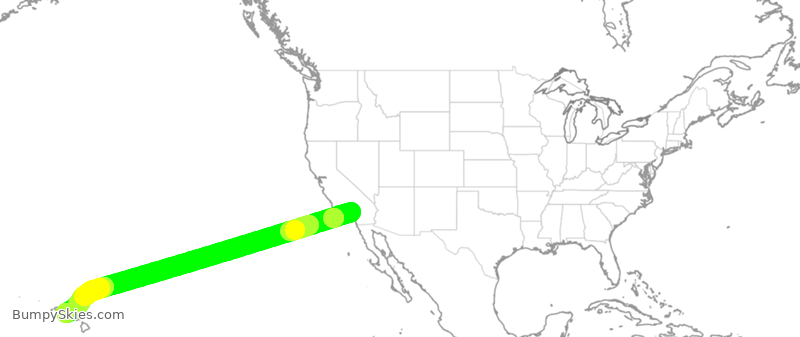 Turbulence forecast map for ASA270, ONT to HNL