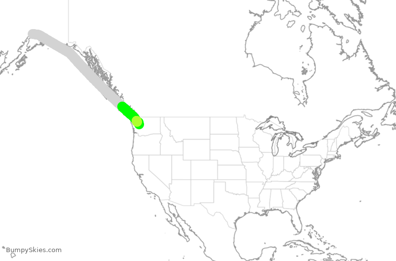 Turbulence forecast map for ASA276, ANC to SEA