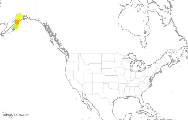 Turbulence forecast map for ASA308, ADQ to ANC