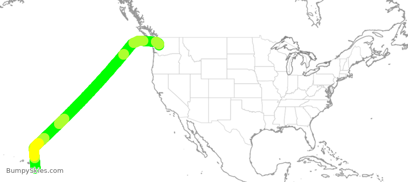 Turbulence forecast map for ASA319, HKO to SEA