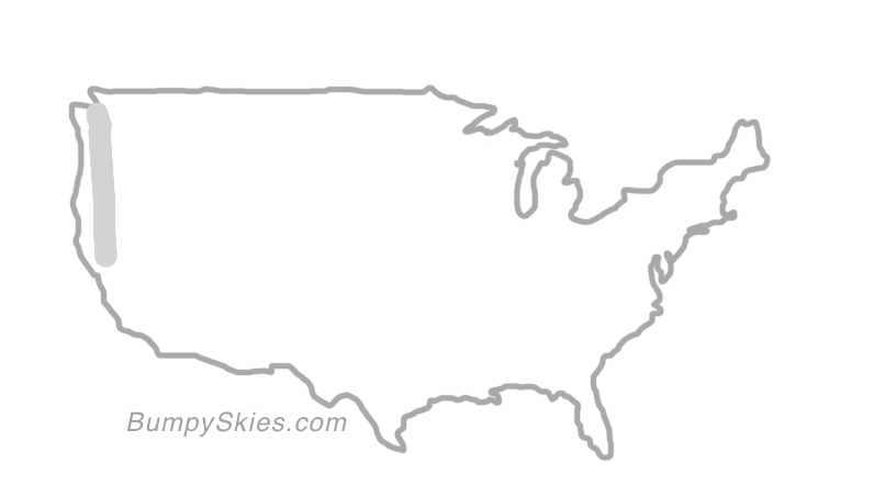 Map of continental US with illustrated flight path and turbulence forecast (described in text below)