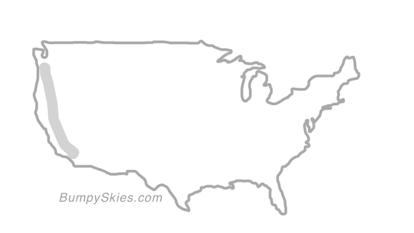 Map of continental US with illustrated flight path and turbulence forecast (described in text below)