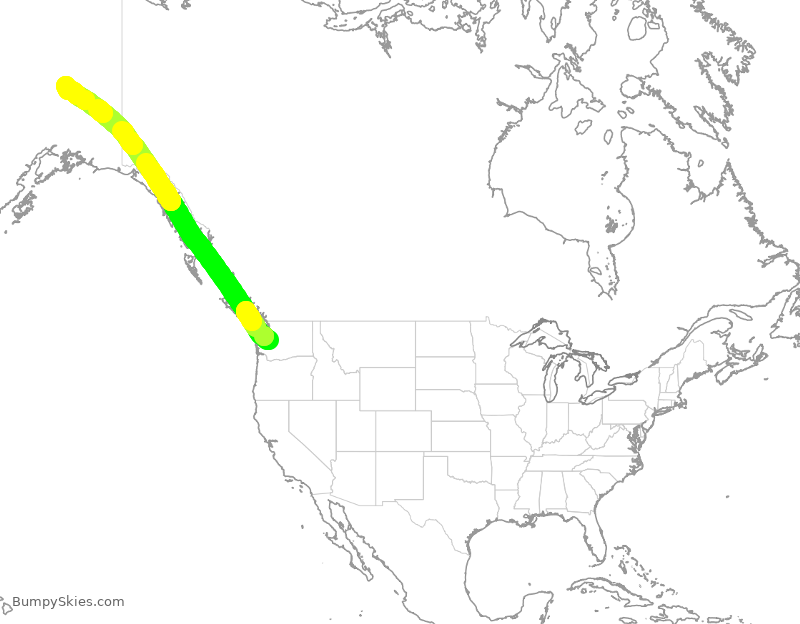Turbulence forecast map for ASA351, SEA to FAI