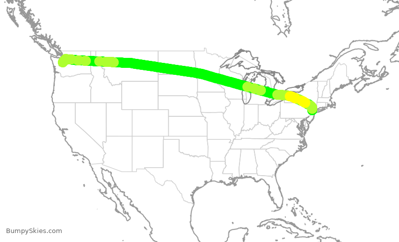 Turbulence forecast map for ASA359, EWR to SEA