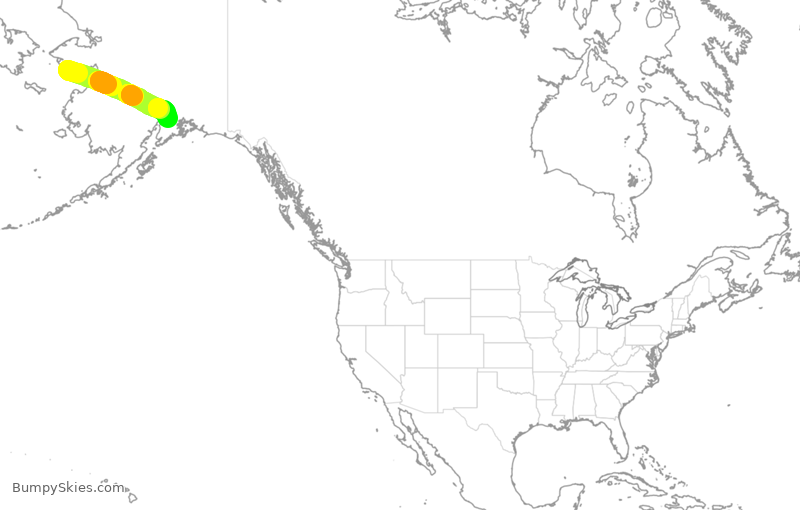 Turbulence forecast map for ASA361, OME to ANC