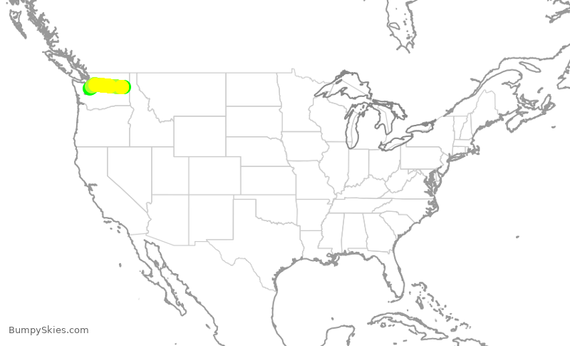 Turbulence forecast map for ASA371, GEG to SEA