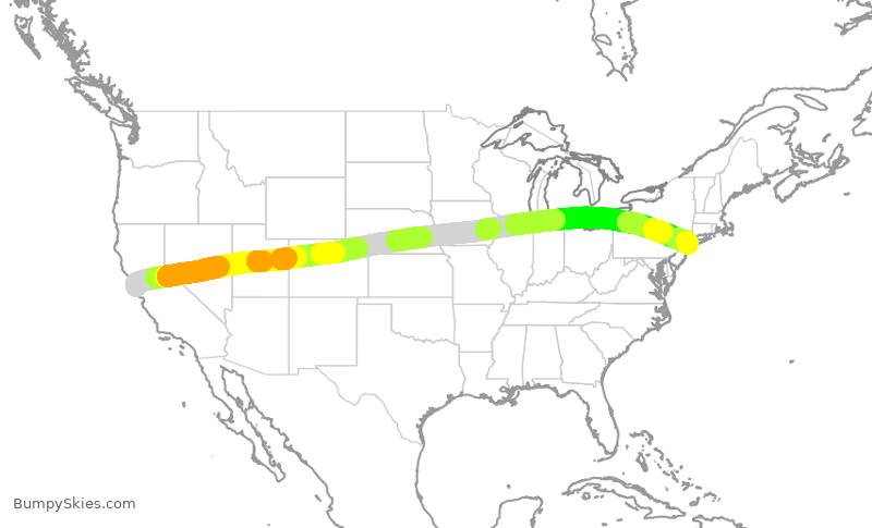 Turbulence forecast map for ASA40, SFO to JFK