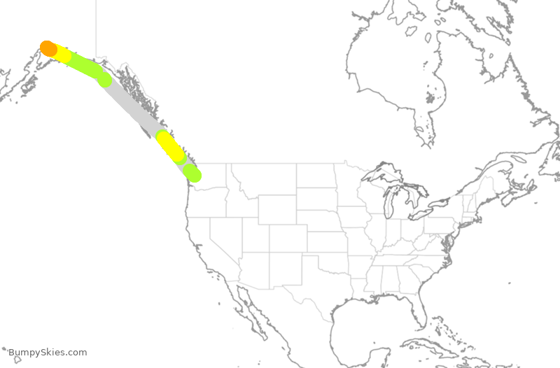 Turbulence forecast map for ASA413, SEA to ANC
