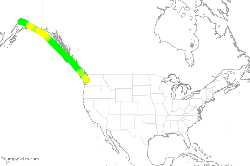 Turbulence forecast map for ASA433, SEA to ANC