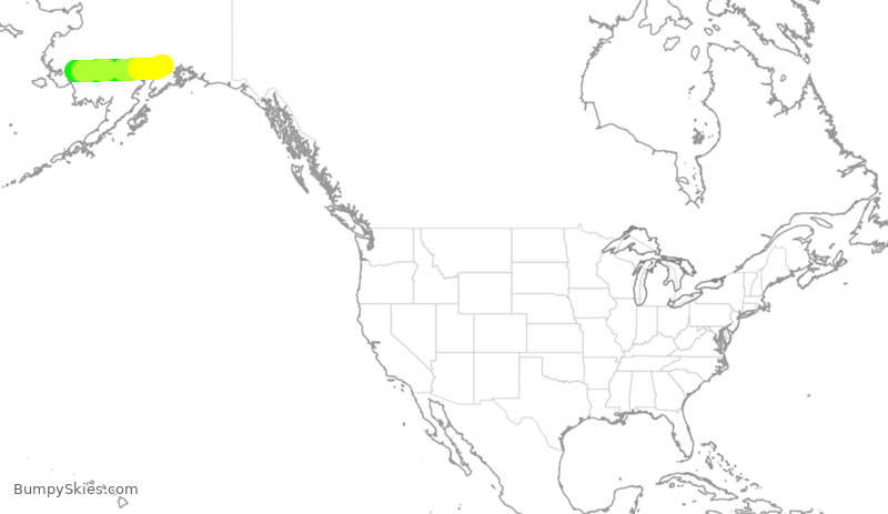 Turbulence forecast map for ASA44, BET to ANC