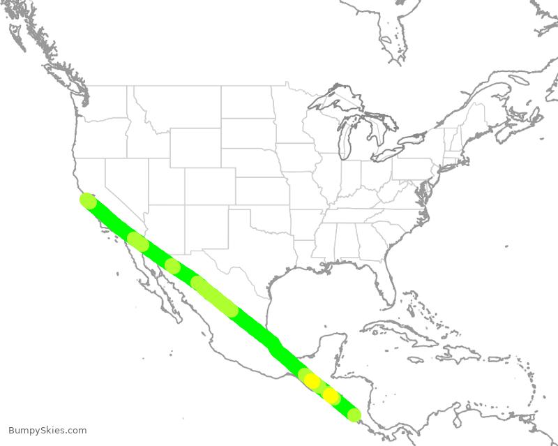Turbulence forecast map for ASA456, SFO to RLB