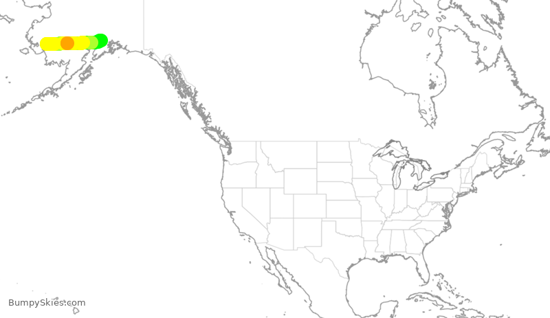 Turbulence forecast map for ASA46, BET to ANC
