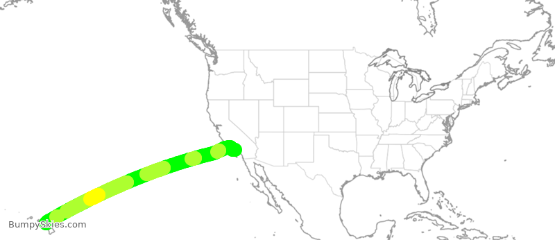 Turbulence forecast map for ASA470, LAX to OGG