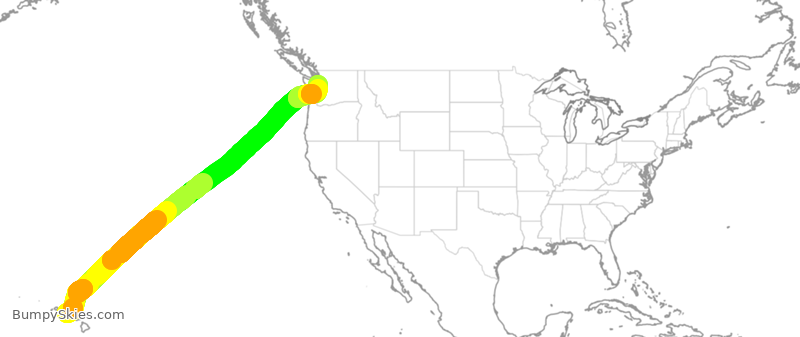Turbulence forecast map for ASA472, HNL to SEA