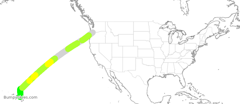 Turbulence forecast map for ASA479, PDX to OGG