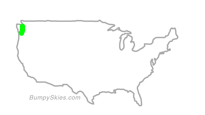 Map of continental US with illustrated flight path and turbulence forecast (described in text below)