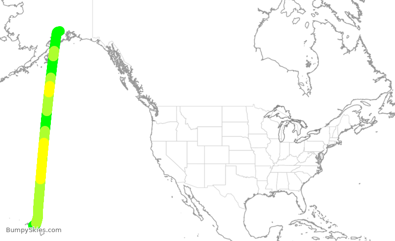 Turbulence forecast map for ASA49, HNL to ANC