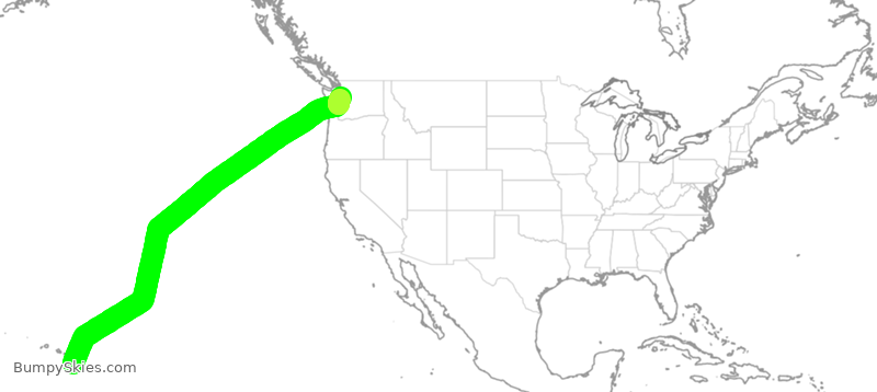 Turbulence forecast map for ASA513, KOA to SEA