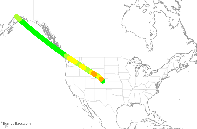Turbulence forecast map for ASA519, DEN to ANC