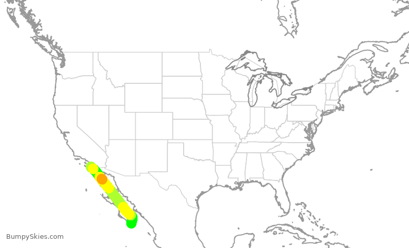 Turbulence forecast map for ASA546, SAN to MSD