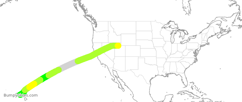 Turbulence forecast map for ASA553, SLC to HNL