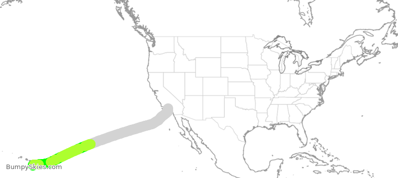 Turbulence forecast map for ASA560, LAX to KOA