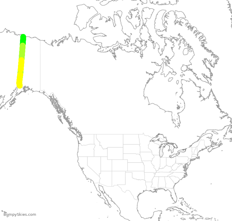 Turbulence forecast map for ASA58, SCC to ANC