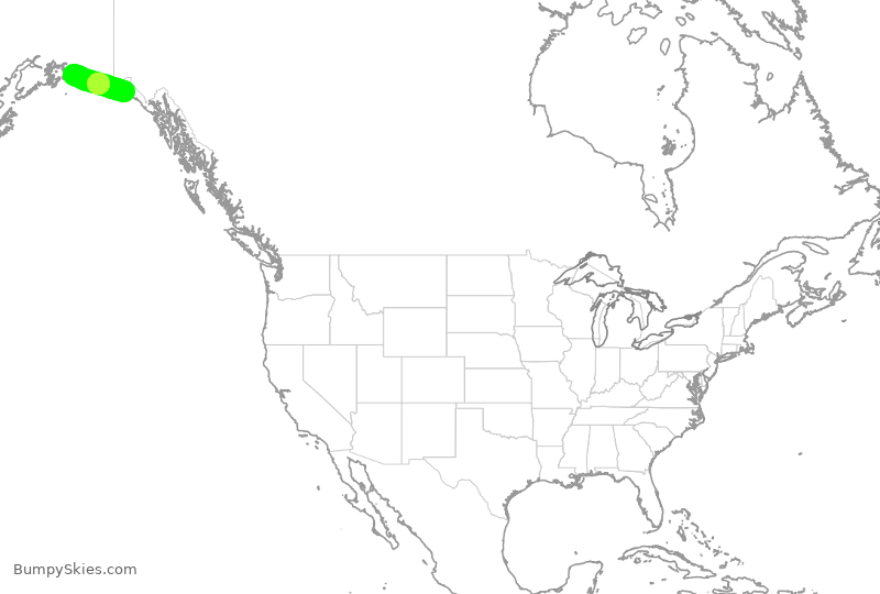 Turbulence forecast map for ASA61, YAK to CDV