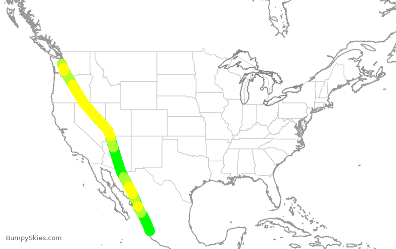 Turbulence forecast map for ASA659, SEA to MPR