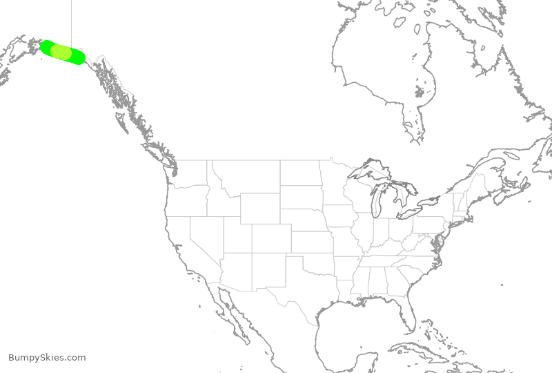 Turbulence forecast map for ASA66, CDV to YAK