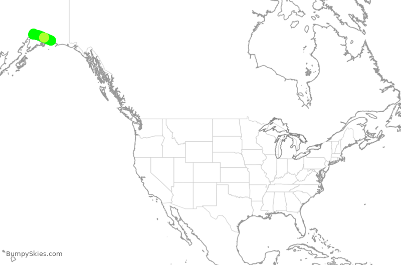 Turbulence forecast map for ASA66, ANC to CDV