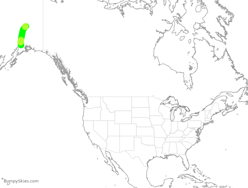 Turbulence forecast map for ASA694, FAI to ANC