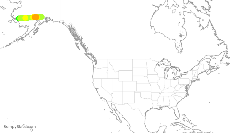 Turbulence forecast map for ASA7009, ANC to BET
