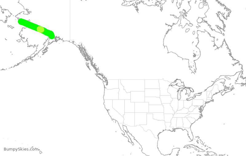 Turbulence forecast map for ASA7011, OME to ANC