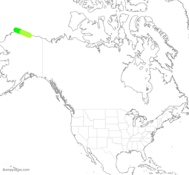 Turbulence forecast map for ASA7015, SCC to BRW
