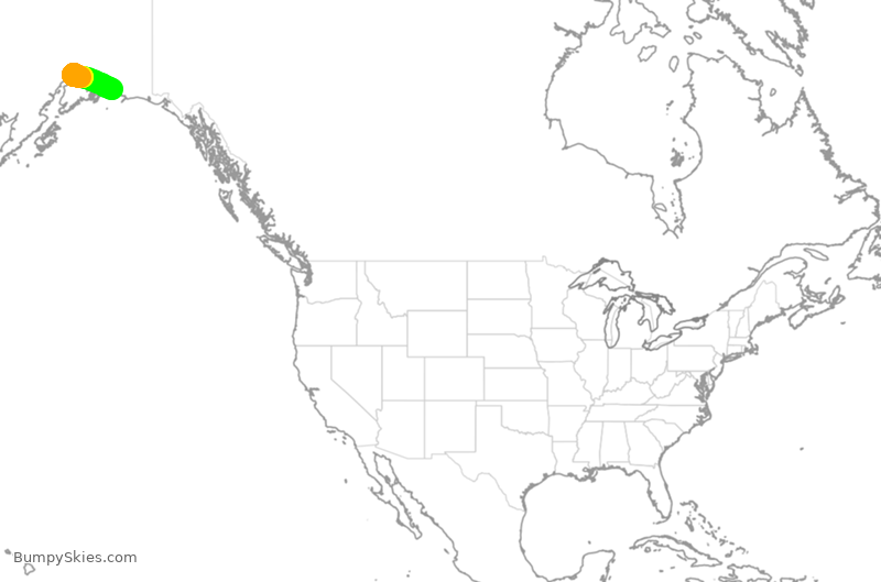Turbulence forecast map for ASA7098, ANC to CDV