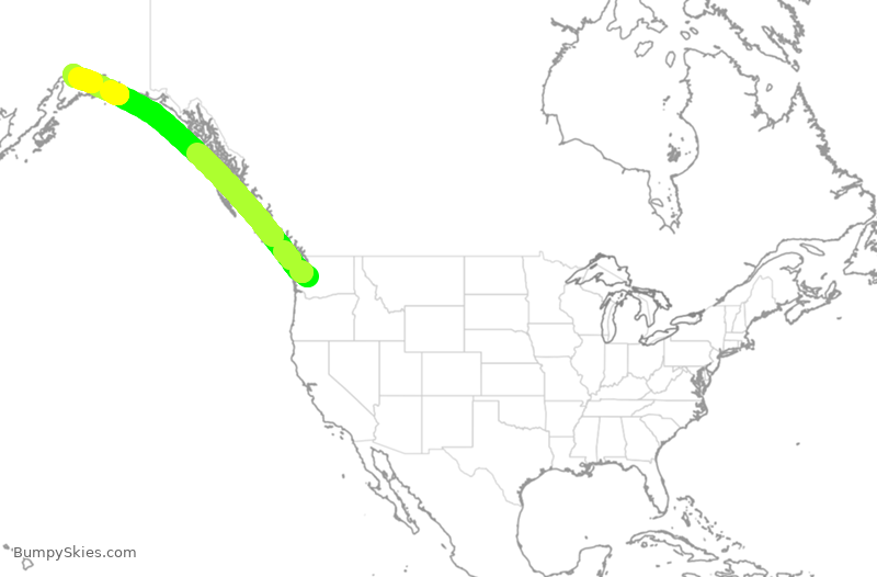 Turbulence forecast map for ASA711, SEA to ANC