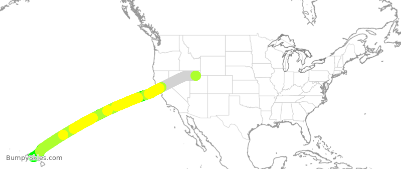 Turbulence forecast map for ASA714, SLC to HNL