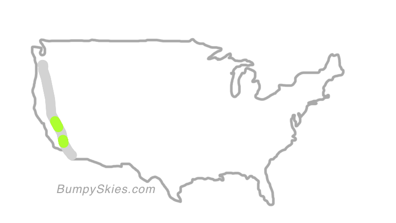 Map of continental US with illustrated flight path and turbulence forecast (described in text below)
